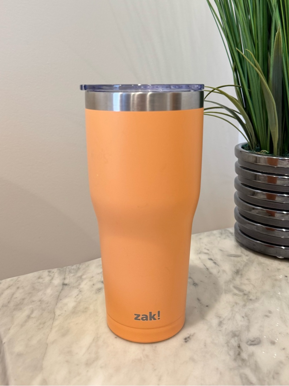 New Zak! Orange Insulated Tumbler 30 oz with Lid